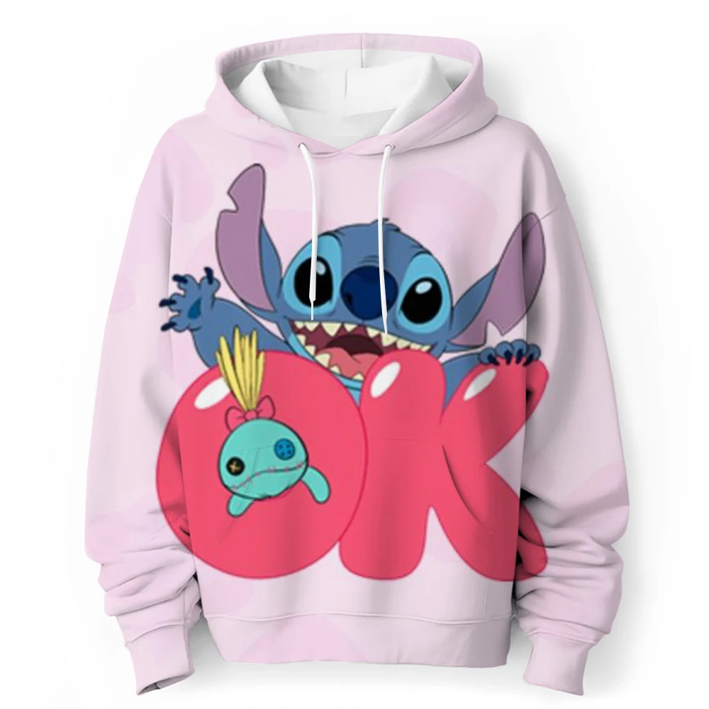 Disney Stitch Children's Street Fashion Sweater Boys Girls Tops Children's Sports Pullover Outdoor Sports Hoodie