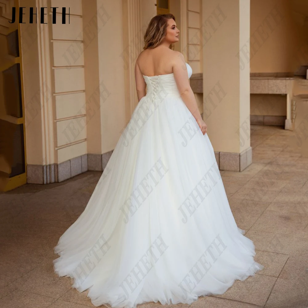 Jeheth elegante vestido de novia de talla extra weethart vestido de novia sin mangas Tulle Empire línea a JEHETH-vestidos de novia elegantes de talla grande, ropa de novia sin mangas, de tul, corte imperio, Civil, 2023