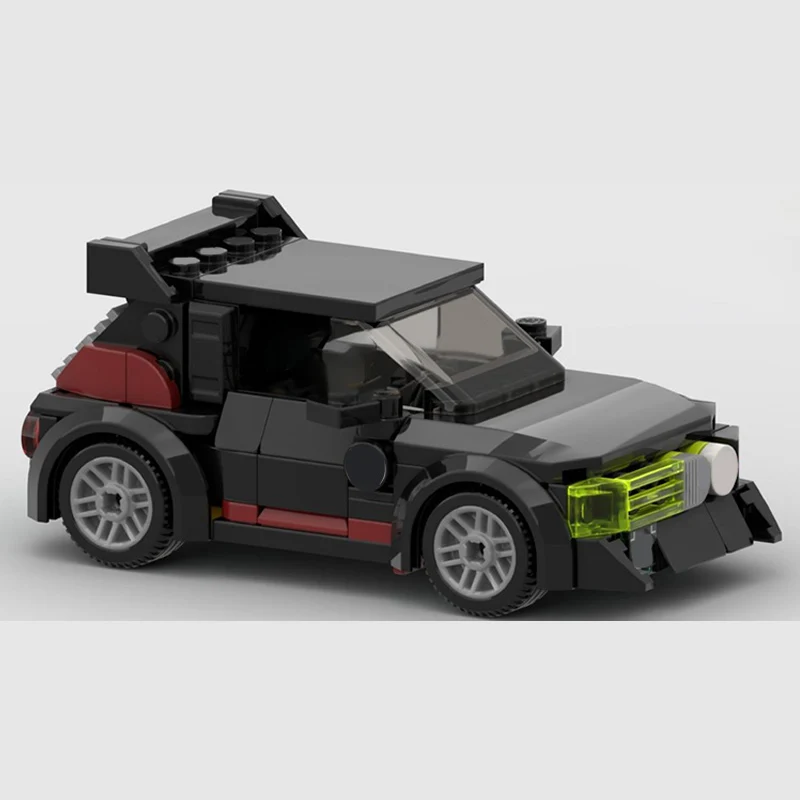Speed Racing Car Model MOC Building Bricks T16 Black Compact Car Modular Technology Children Holiday Gifts Assemble Toys Suit