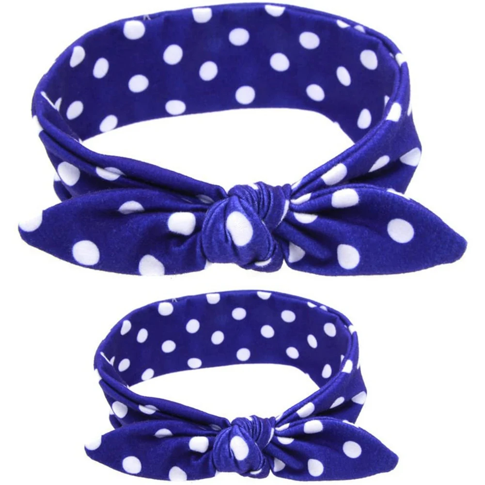 2Pcs Children's DIY Bunny Ears Headband Parent-Child Set Baby Mother Headwear Headband (Blue