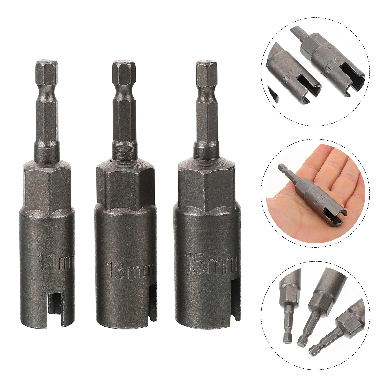 

3Pcs Wing Nut Driver Set Impact Crv Steel Nickel Plated Hex Socket Easy Tightening Hurricane Blind Installation Tool