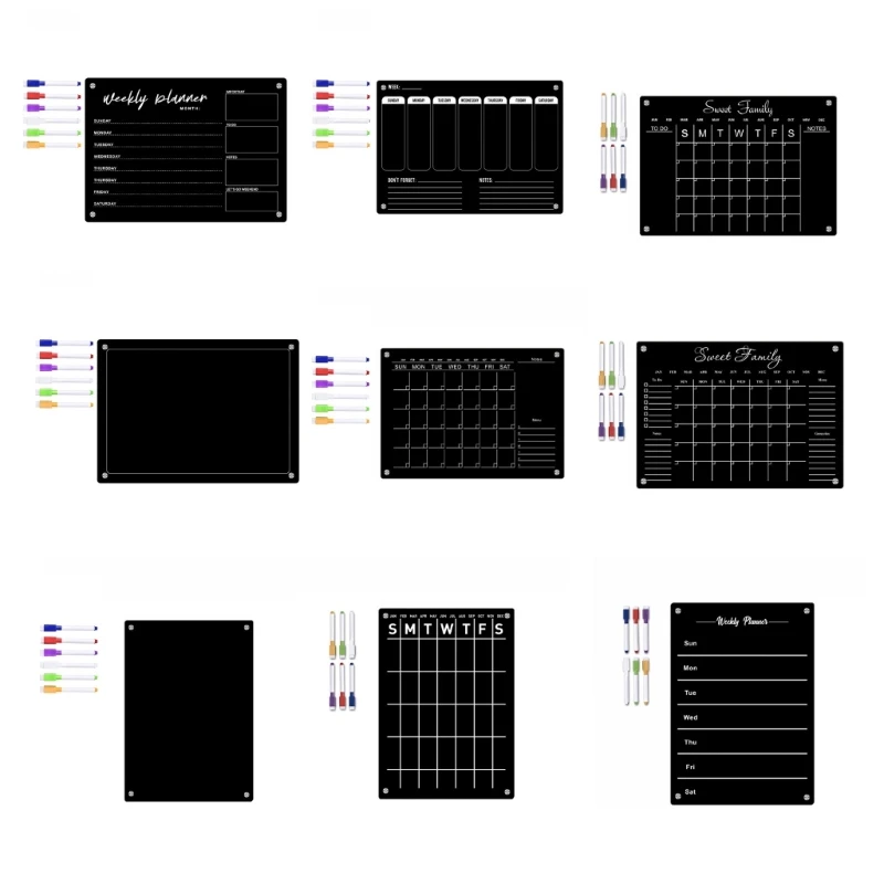 Perencana Mingguan Kalender Kulkas Magnetik untuk Papan Memo Papan Daftar Tugas