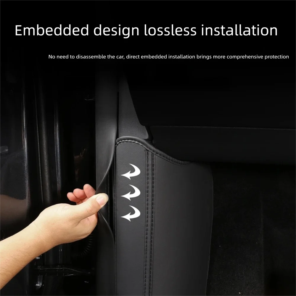 For Tesla Model 3 Highland Model Y Juniper Leather Anti-Kick Pad White Interior Accessories Scratch Guard Non-Damage Installatio