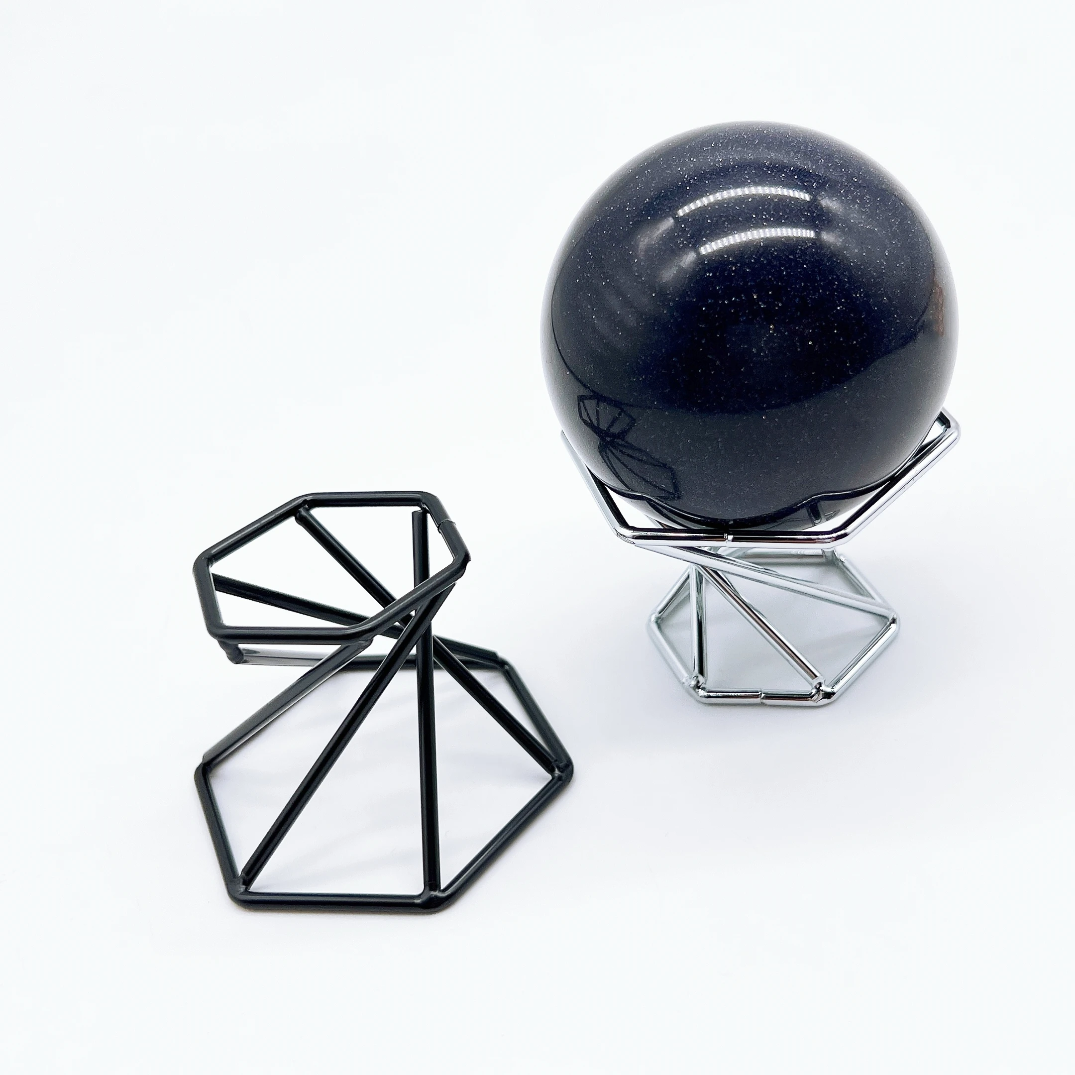 Hexagon Metal Display Stand Holder Sphere Base Crystal Lensball Base Home Office Decor Accessories Divination Photography