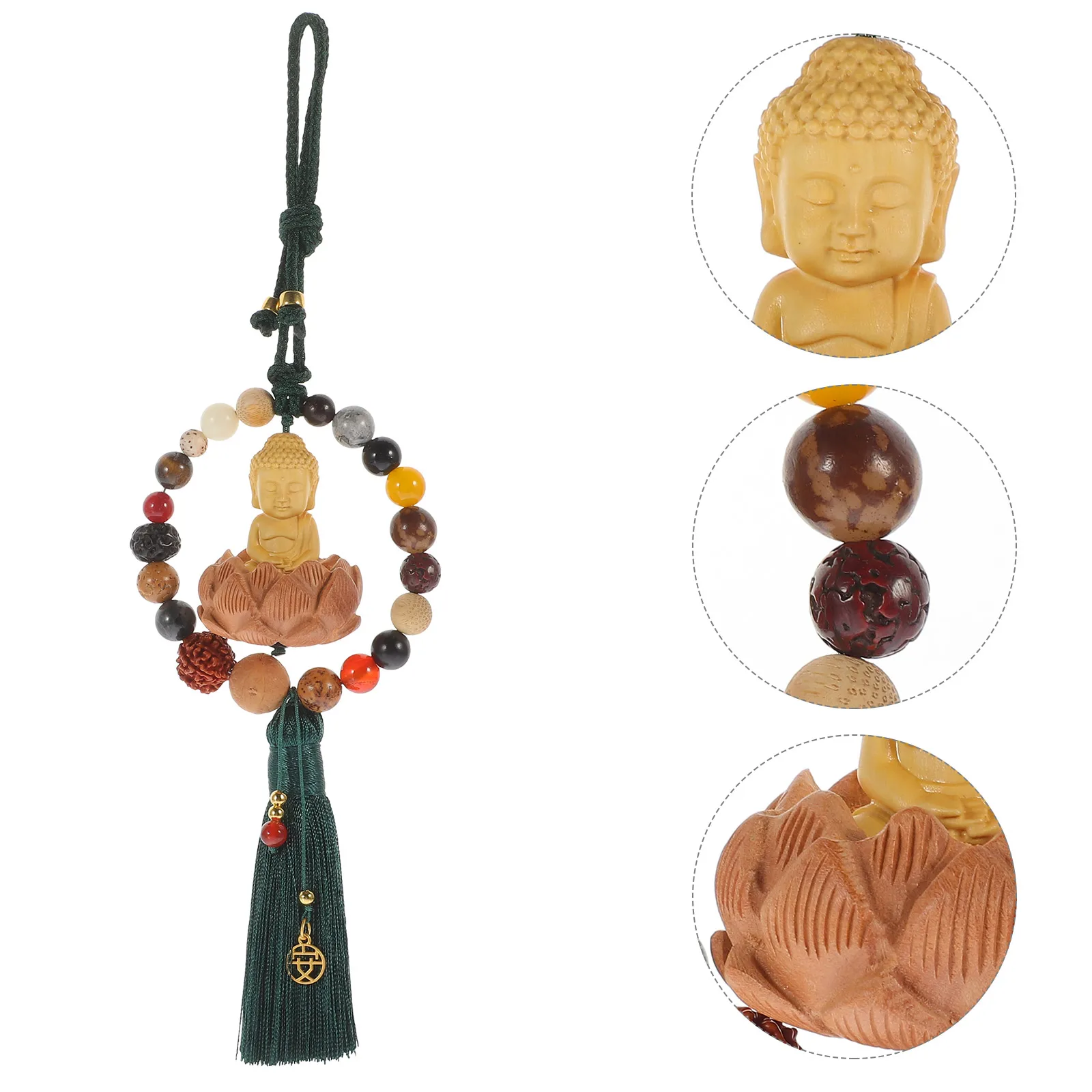 

Buddha Beads Pendant Chinese Style Hanging Ornament Car Interior Decor Unique Creative Design Buddha Hanging Ornament