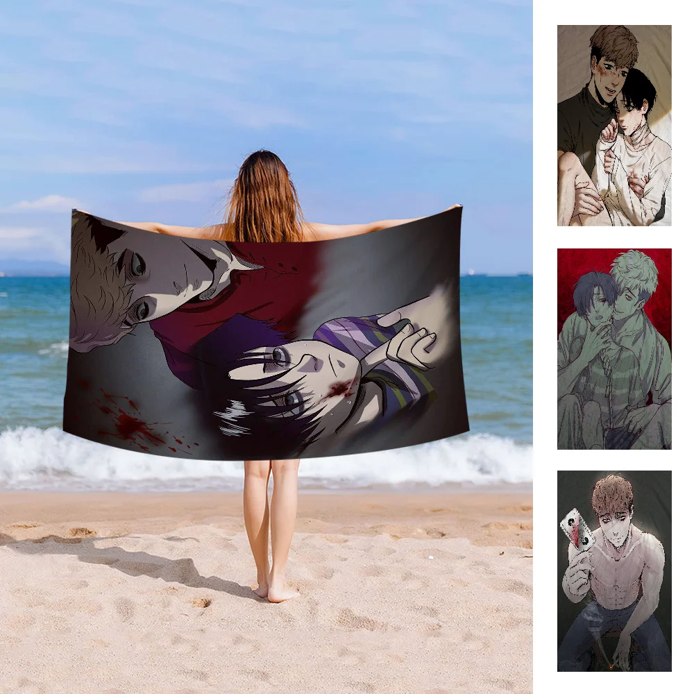 Killing Stalking Anime Beach Swimming Towel Soft Absorbent Washcloth Children's Gifts For Kids Travel Camping Gym