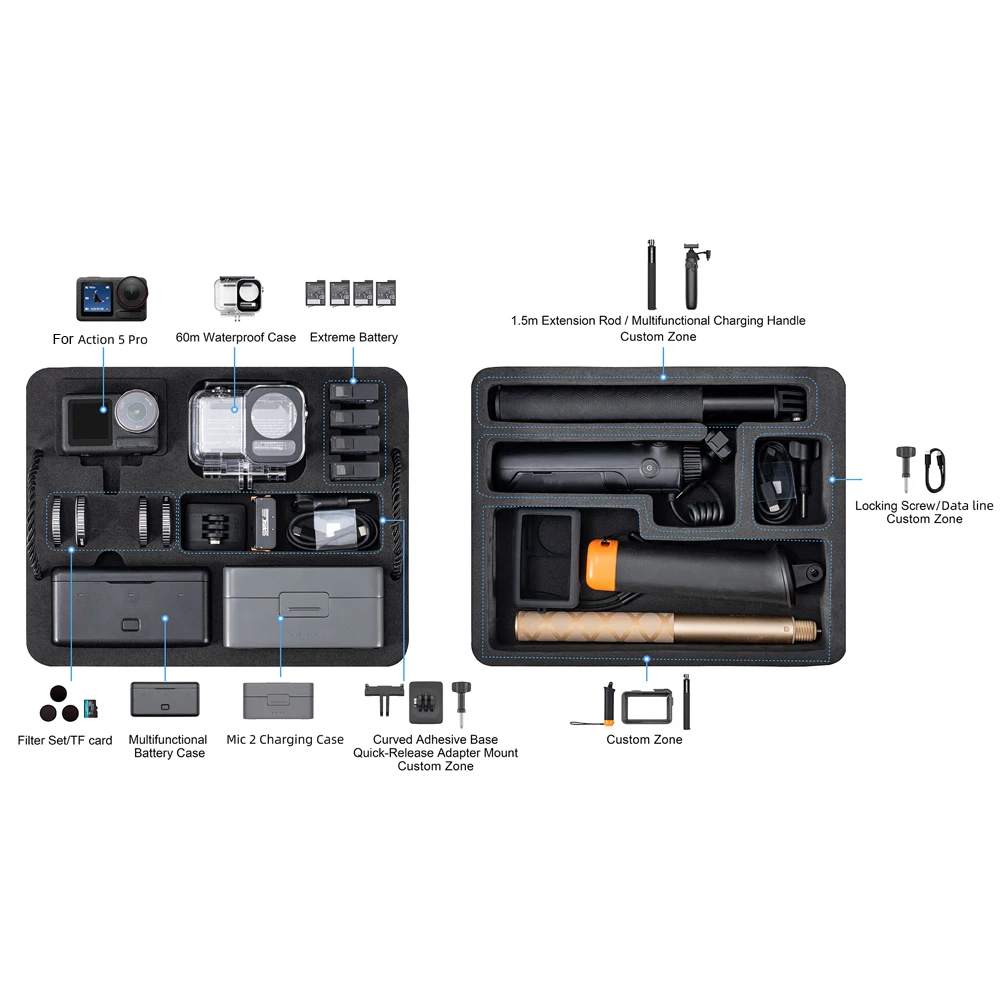 Жесткий чехол для переноски, водонепроницаемый портативный чехол для хранения, противоударный защитный дорожный чехол для DJI Action 5 Pro, аксессуары для камеры