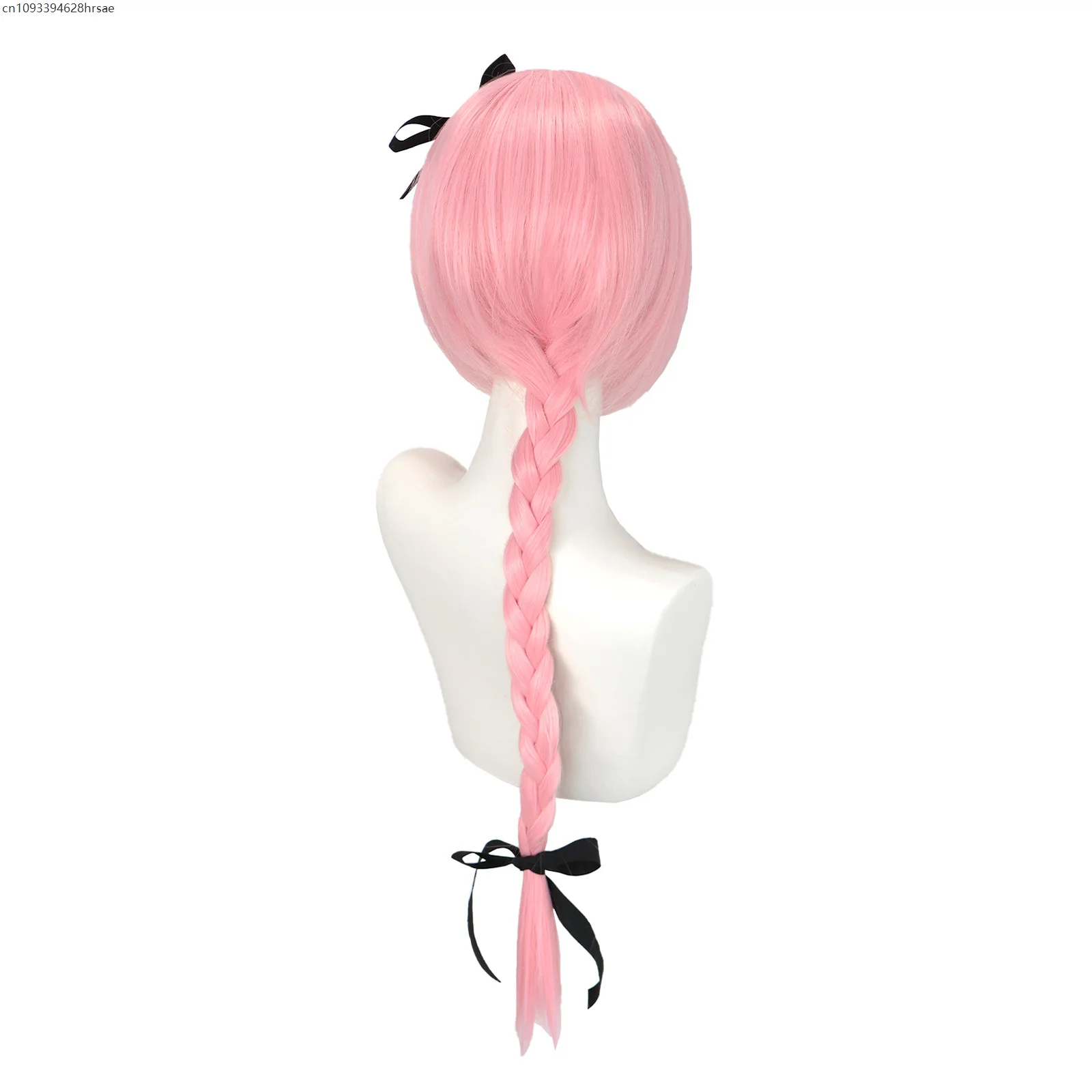 Nuove parrucche cosplay anime lunghe trecce rosa capelli sintetici parrucche da gioco per feste in costume di Halloween per le donne