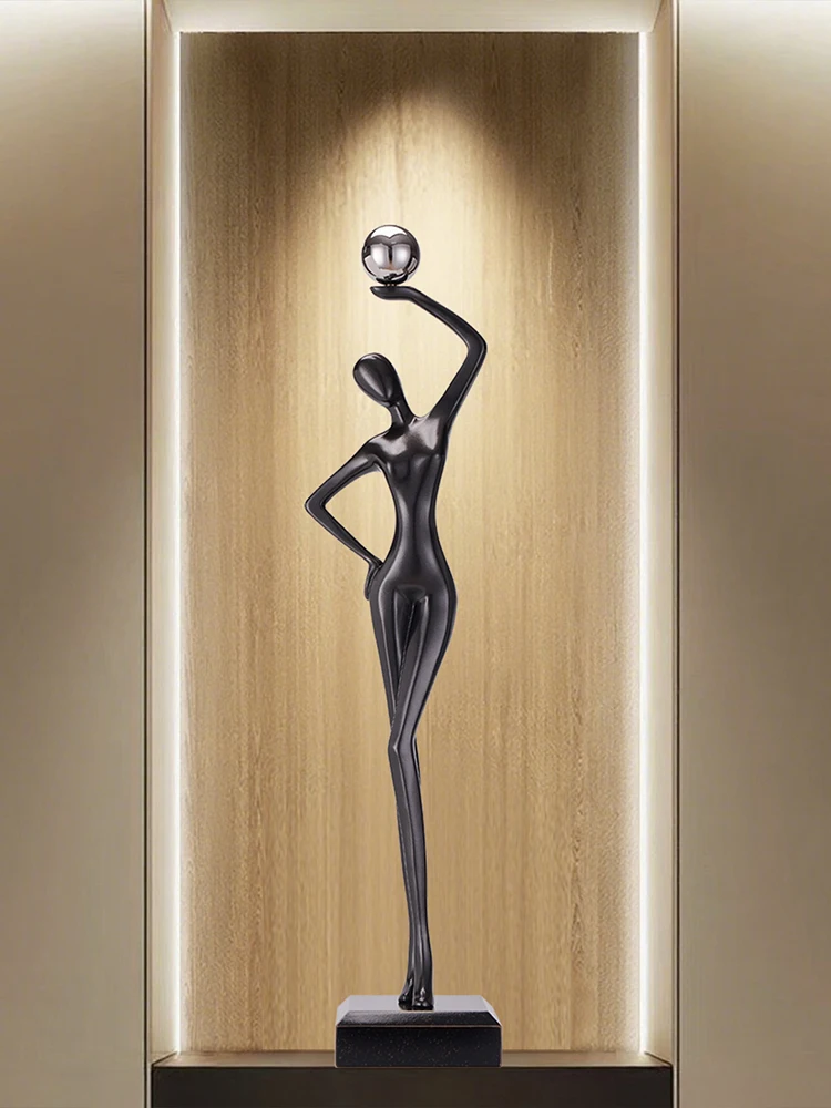Home Decor Abstract Figure Art Ornaments,Slender Vertical Sculptures,Entrance Halls,living Room,Dancing Girl Decoration Crafts