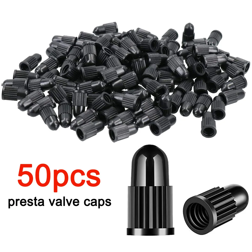 50-częściowa nasadka zaworu rowerowego Presta Plastikowa nasadka zaworu rowerowego Presta Nakładki na opony rowerowe Czapka w stylu francuskim Osłony przeciwpyłowe — zdjęcie 2