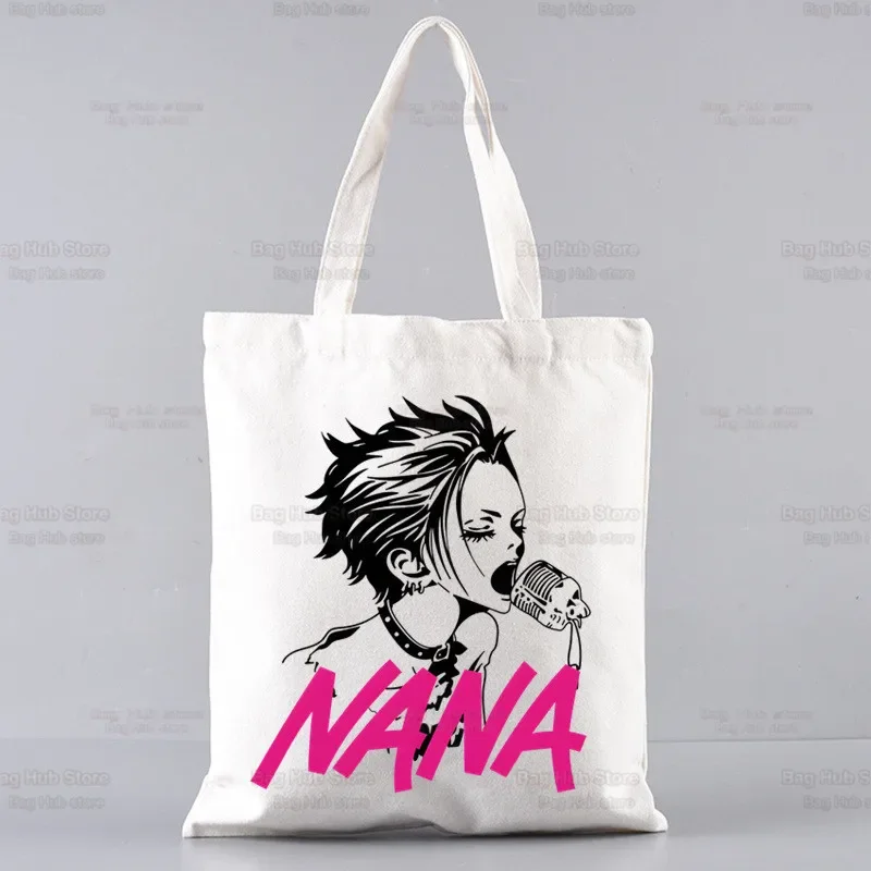 Black Stones NANA Osaki Anime Design Shoulder Canvas Bags Large Capacity College Harajuku Handbag Women Bag Shopping Bag