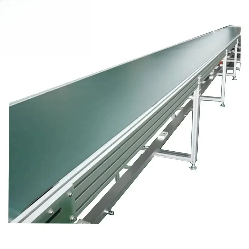 Chinese Factory Flat Belt Conveyor Factory Customization Green PVC Belt Conveyor System Design Food Grade White Belt Conveyor