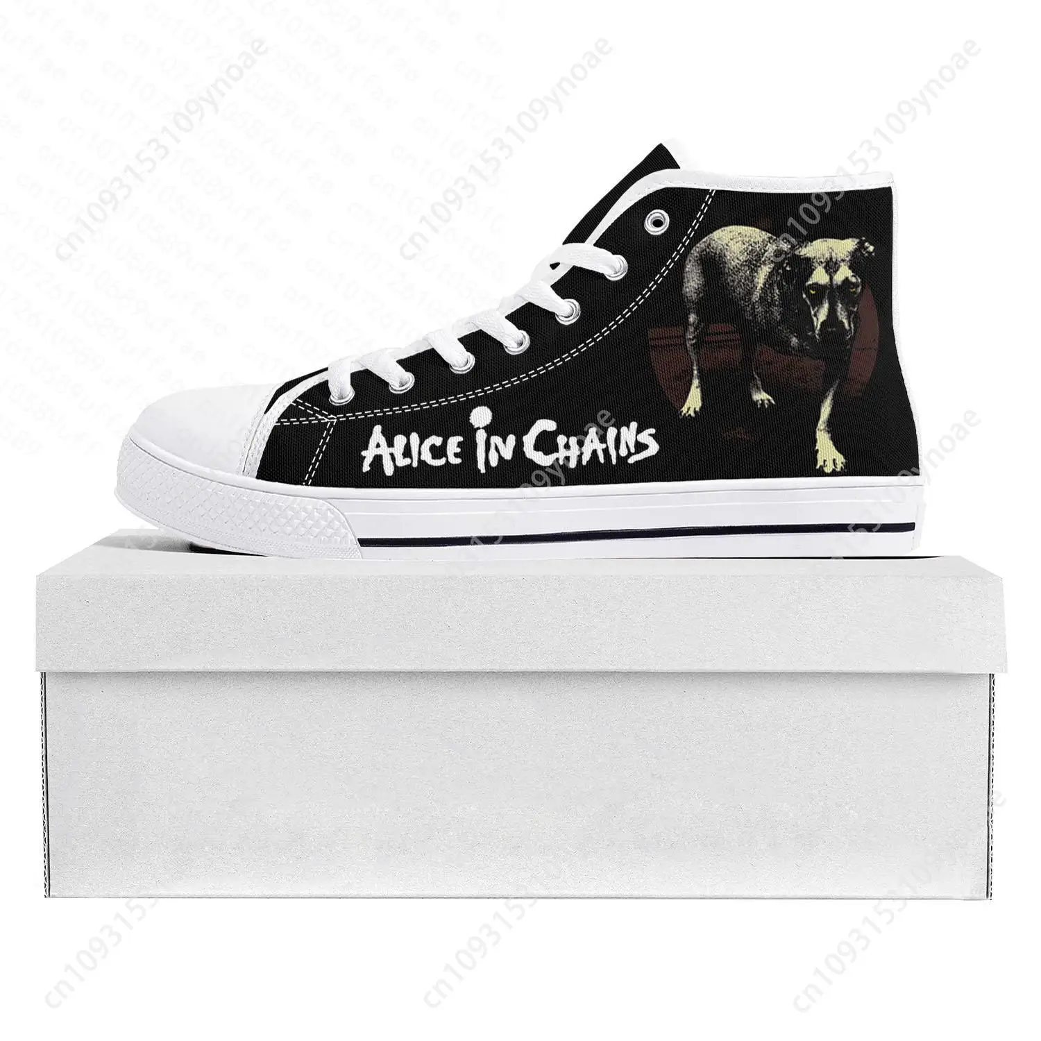 Alice In Chains Metal Rock Band Pop High Top High Quality Sneakers Mens Womens Teenager Canvas Sneaker Couple Shoe Custom Shoe