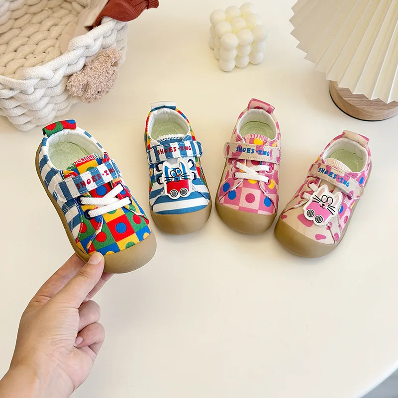 Fashion Kid Sneakers 2025 Spring New Canvas Shoes Soft Sole Allmatch Kid Shoe Girls Shoe Personalized Designer Shoes Кроссовки