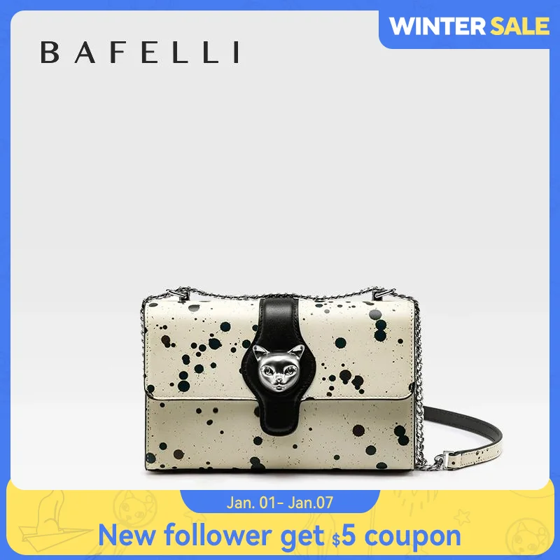 NEW WOMEN'S HANDBAGS BAFELLI 2024 TREND MESSENGER BAGS FOR WOMEN SHOULDER GENUINE LEATHER CAT LUXURY BRAND DESIGNER STYLE