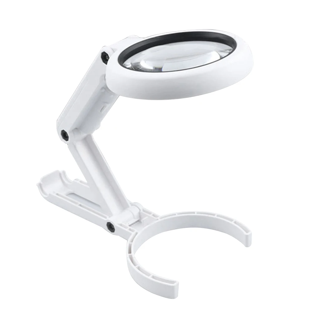 11X Magnifier Lamp 8 LED Foldable Magnifier Table Desk Stand Handheld Loupe Reading Magnifier Glasses Jewelry Watch Repair Tools