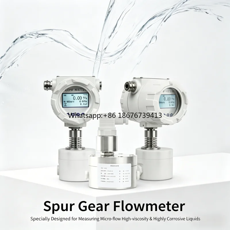 Stainless Steel Round Gear Flowmeter for Heavy Oil & Resin, 4-20mA Output, Explosion-proof Durable RS485,High Temp,High Pressure