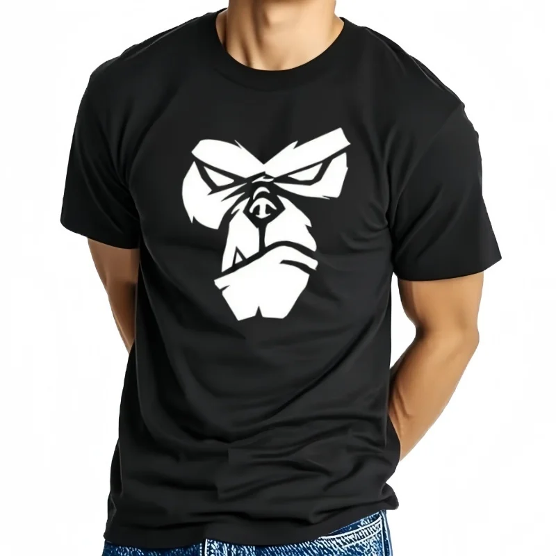 Camiseta con estampado de cara de gorila, camisetas de verano para hombres y mujeres, 100% de algodón con cuello redon