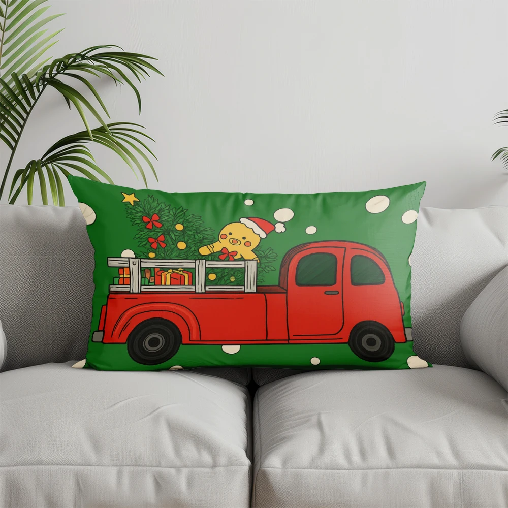 ديكور المنزل عيد الميلاد التماثيل المخدة الزخرفية مناسبة ل أريكة غرفة نوم سيارة وسادة غطاء وسادة وسادة الظهر مستطيلة #4
