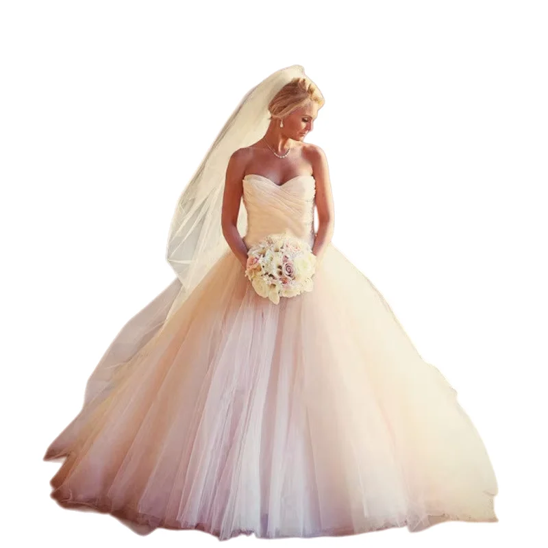 맞춤형 하이 퀄리티 럭셔리 푹신한 연인 웨딩 가운, 중국 볼 가운, 웨딩 드레스, 저렴한 가격