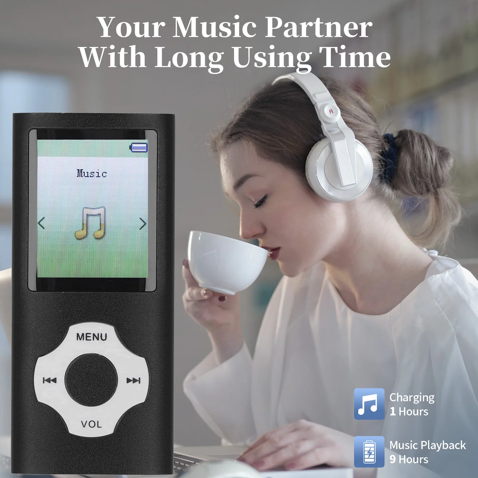 Portable Video Music Player MP3 MP4 Player 1.8in Color Screen Lossless Rechargeable Bluetooth 5.0 128GB Expandable for Sports