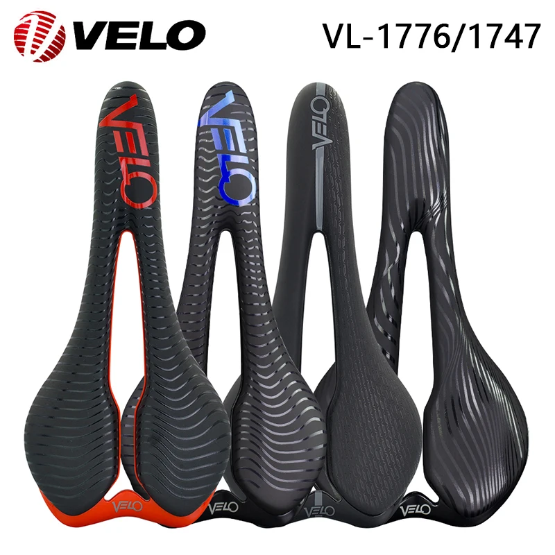 

VELO Original VL-1776/1747 Ti-Alloy Rail Gel Comfort Bicycle Saddle for Road Gravel Bike XC Off-Road MTB Bicycle Cycling Parts