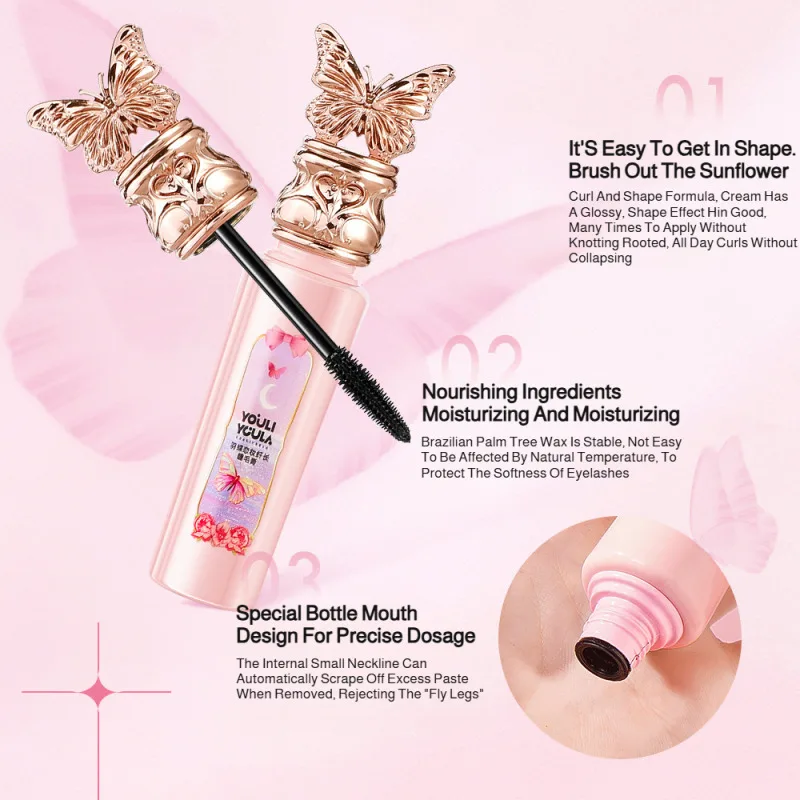Waterproof Volumizing Mascara Lengthening Curling 3D Brush Quick-Drying Smudge-Proof Long Lasting Natural Look Makeup Cosmetics