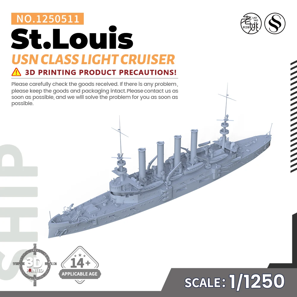 

SSMODEL SS511 1/1250 Military Model Kit USN St.Louis Class Light Cruiser WWII WAR GAMES