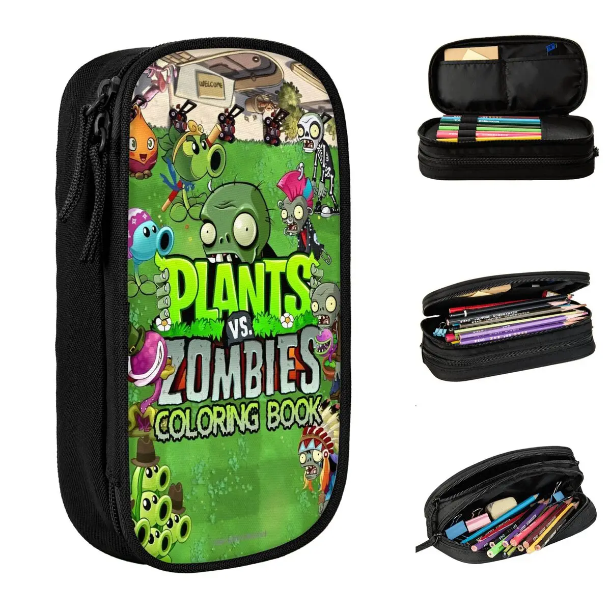 New Plants-vs-Zombies Funny Pencil Case Pencilcases Pen Holder for Student Large Storage Bags School Supplies Gift Accessories