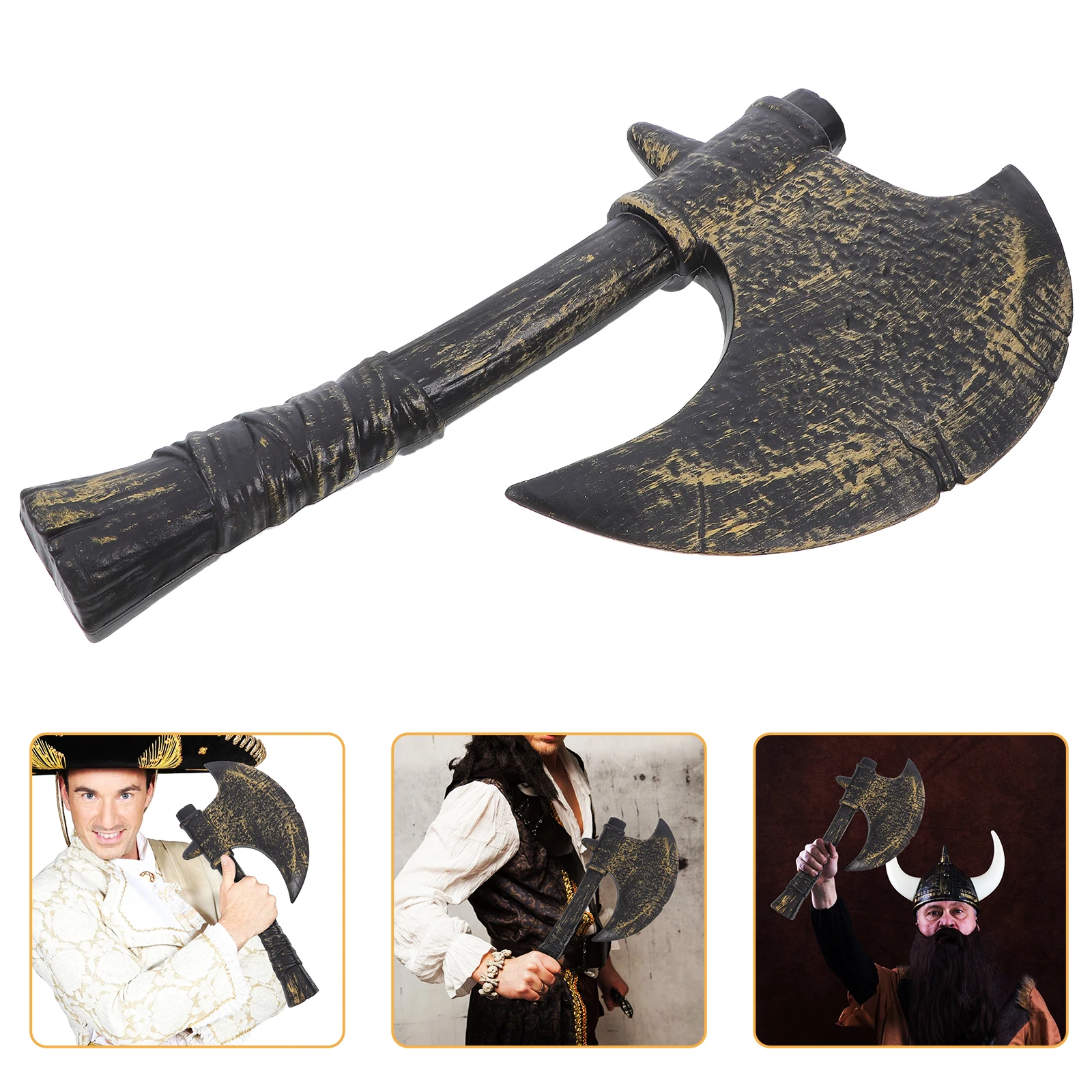 

Realistic Pirate Masquerade Costume Party Cosplay Performance Fake Halloween Survival Hatchet Viking For s Lumberjack Props