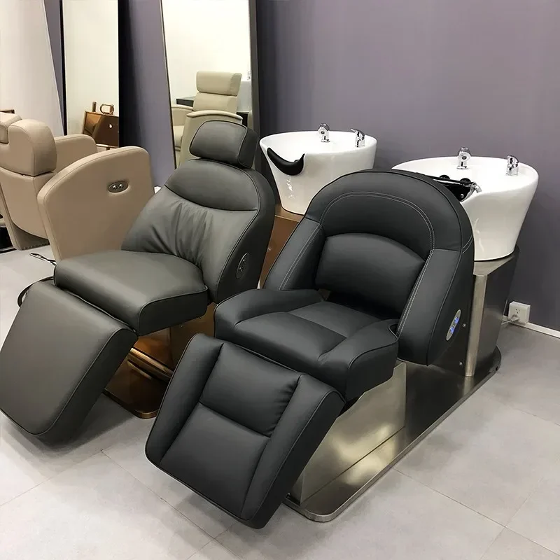 

Hairdressing Hair Salon Salon Chair Equipment Beauty Luxury Head Recliner Salon Washing Cadeira Sedia Spa Furniture JY50SC