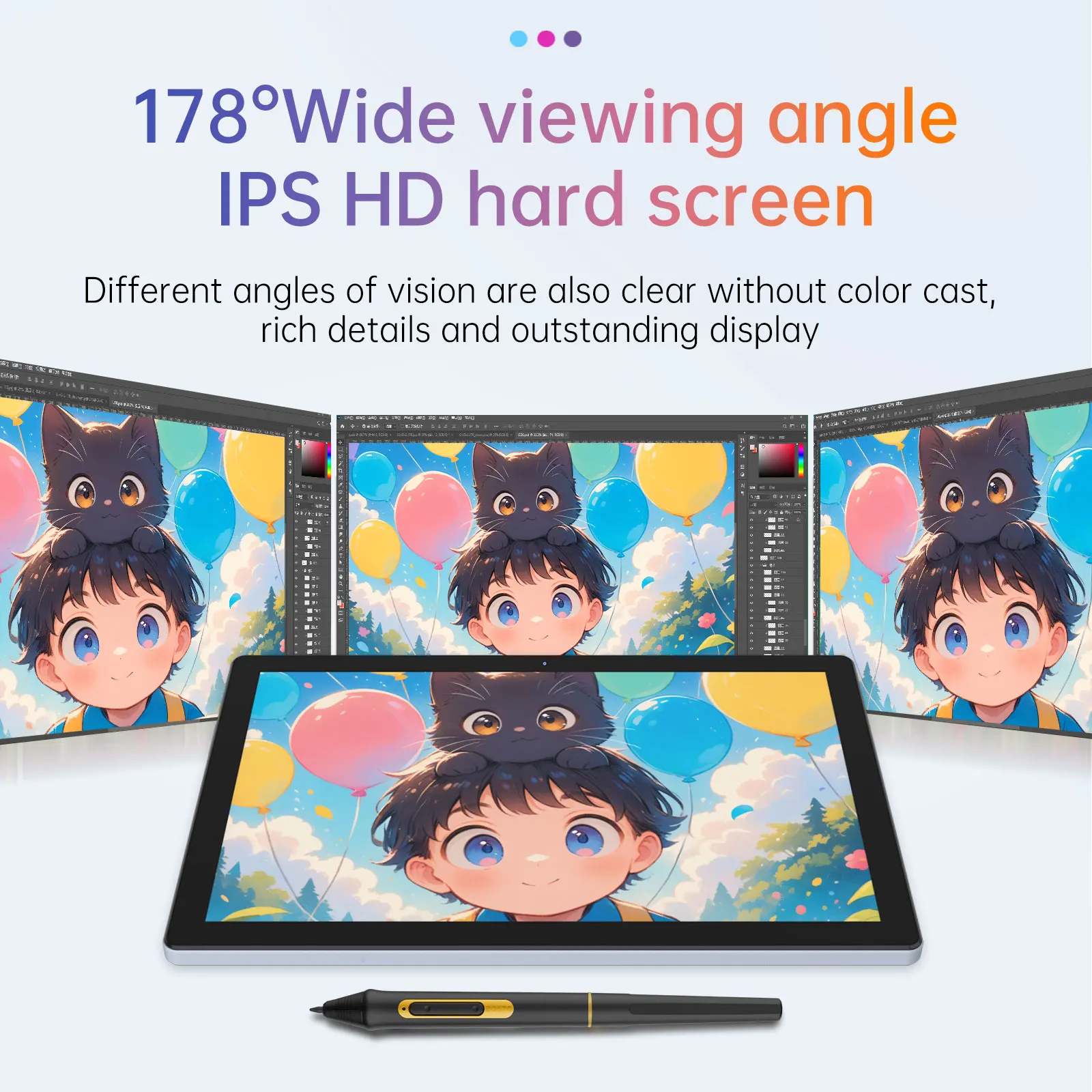 Bosto-ポータブルグラフィック描画タブレット、10.1インチIPS