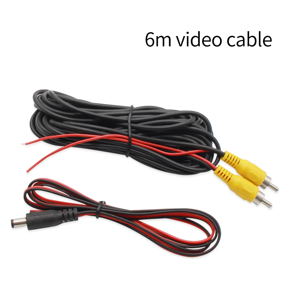 Reverse Camera Video Cable For Car Rear View Universal Parking 6m Wire Match Multimedia Monitoring With Power Cable