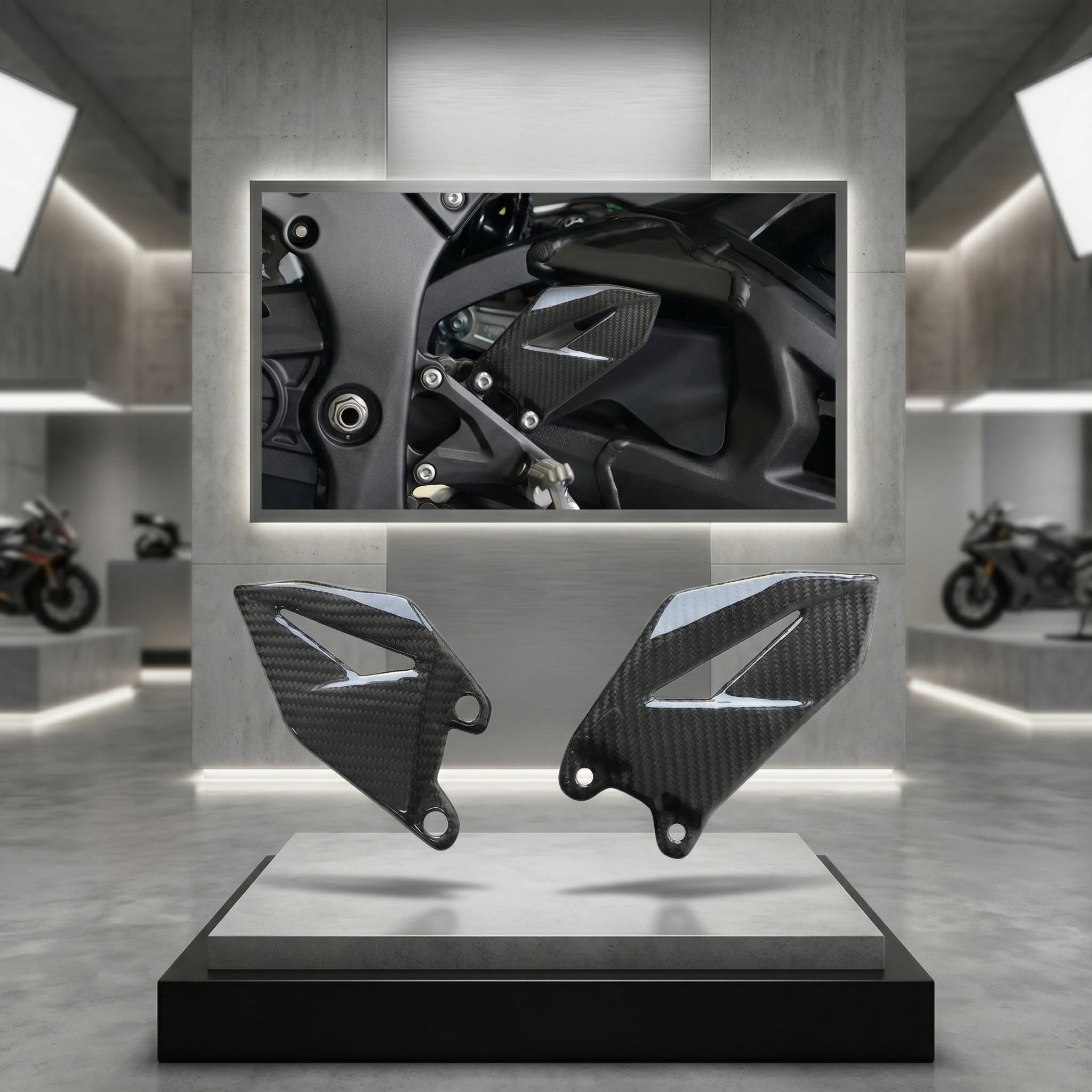 

Защита пяток для мотоциклов Kawasaki ZX-10R ZX-10RR 2011-2024 из углеродного волокна