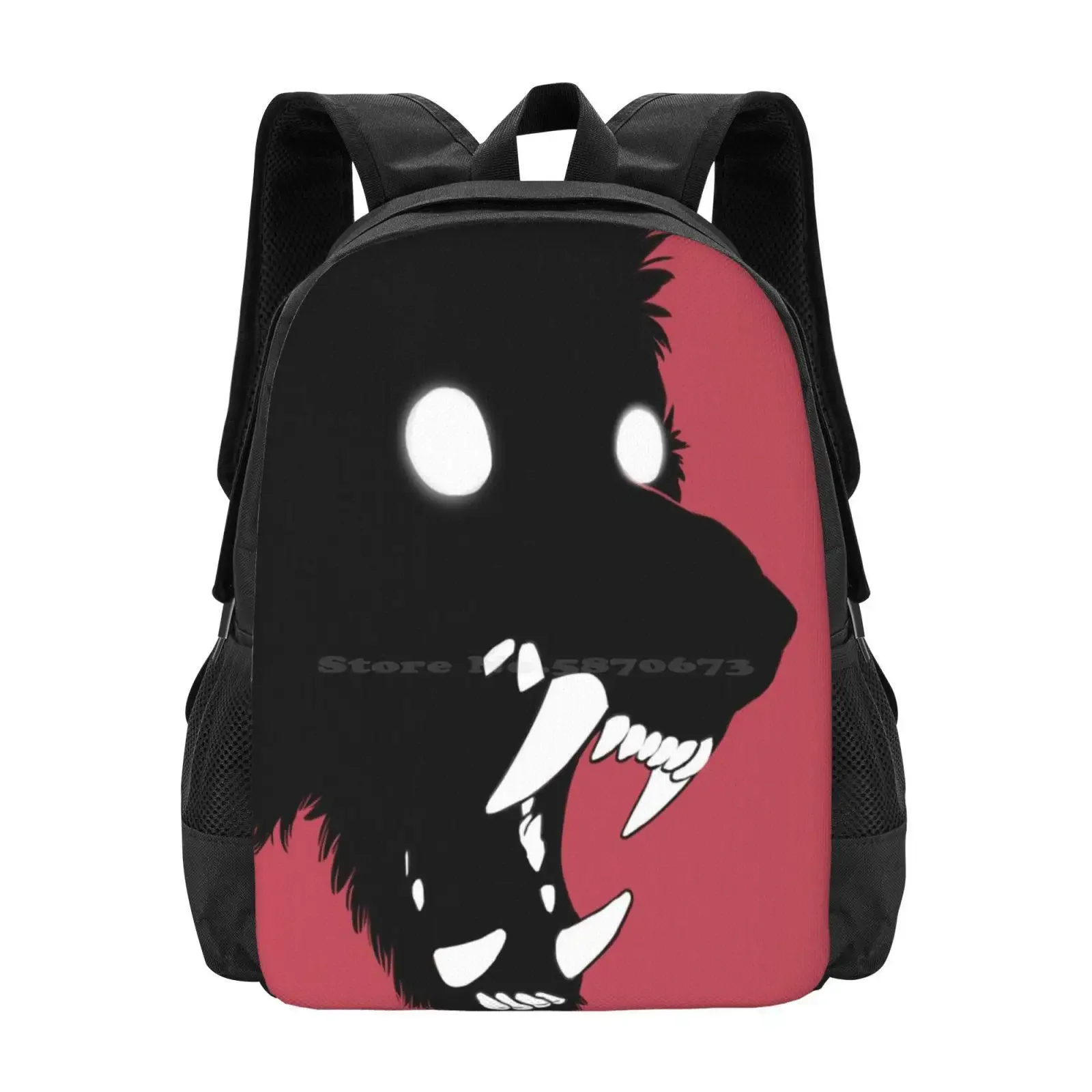 

Black Shuck Hot Sale Schoolbag Backpack Fashion Bags Black Shuck Cryptid Monster Werewolf Beast Creature Animal Canine White