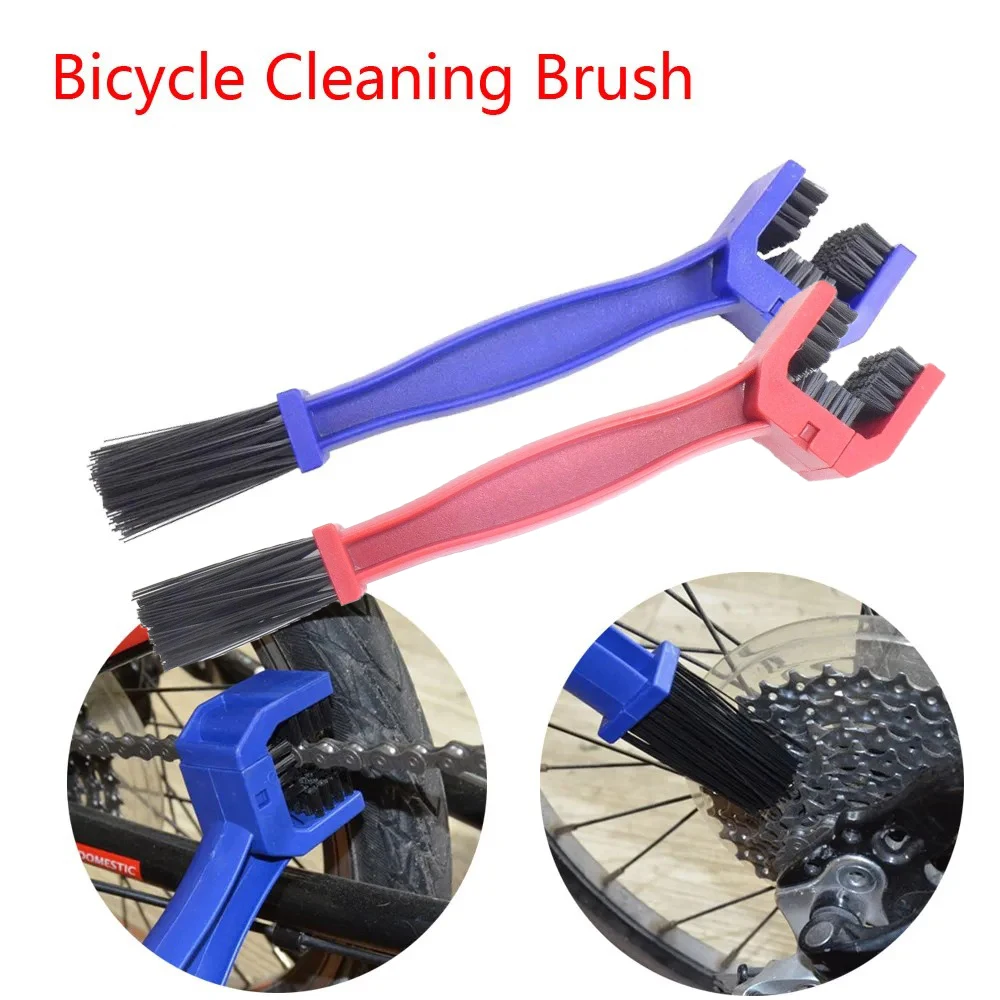 2PCS Bike Cleaning Brush Bicycle Motorcycle Gear Chain Cleaner Bicycle Maintenance Scrubber Tool For Cycling Road Bicycles