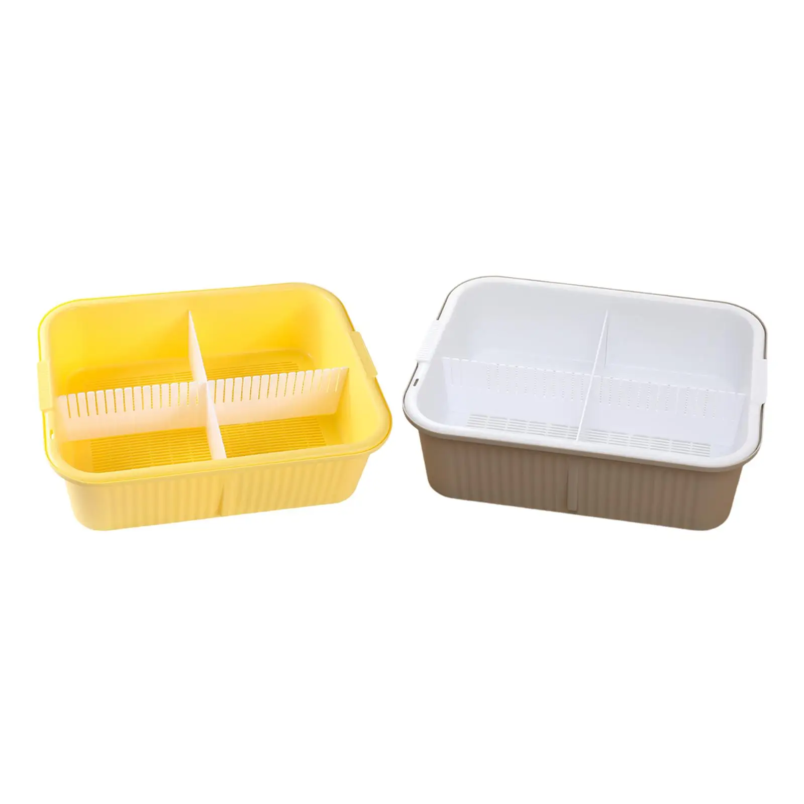 Turtle Aquarium Habitat Plastic Tank with Pull Out Isolation Plate Quick Water Change for Small Reptiles