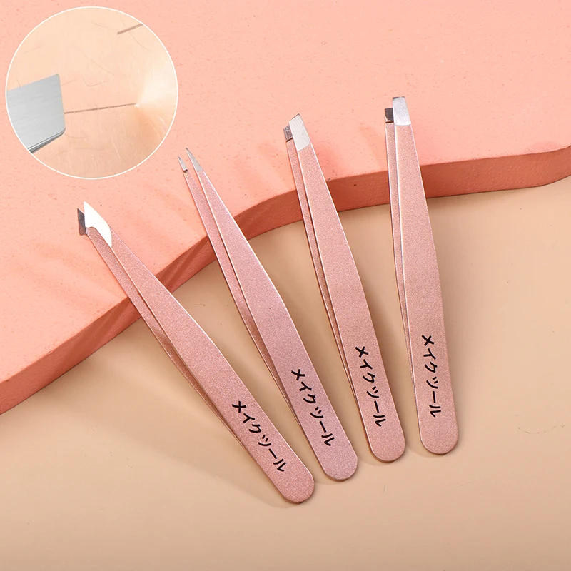 1/2/4pcs Eyebrow Tweezers Set Professional Tweezer For Eyebrow Great Precision For Facial Hair Splinter And Ingrown Hair Removal