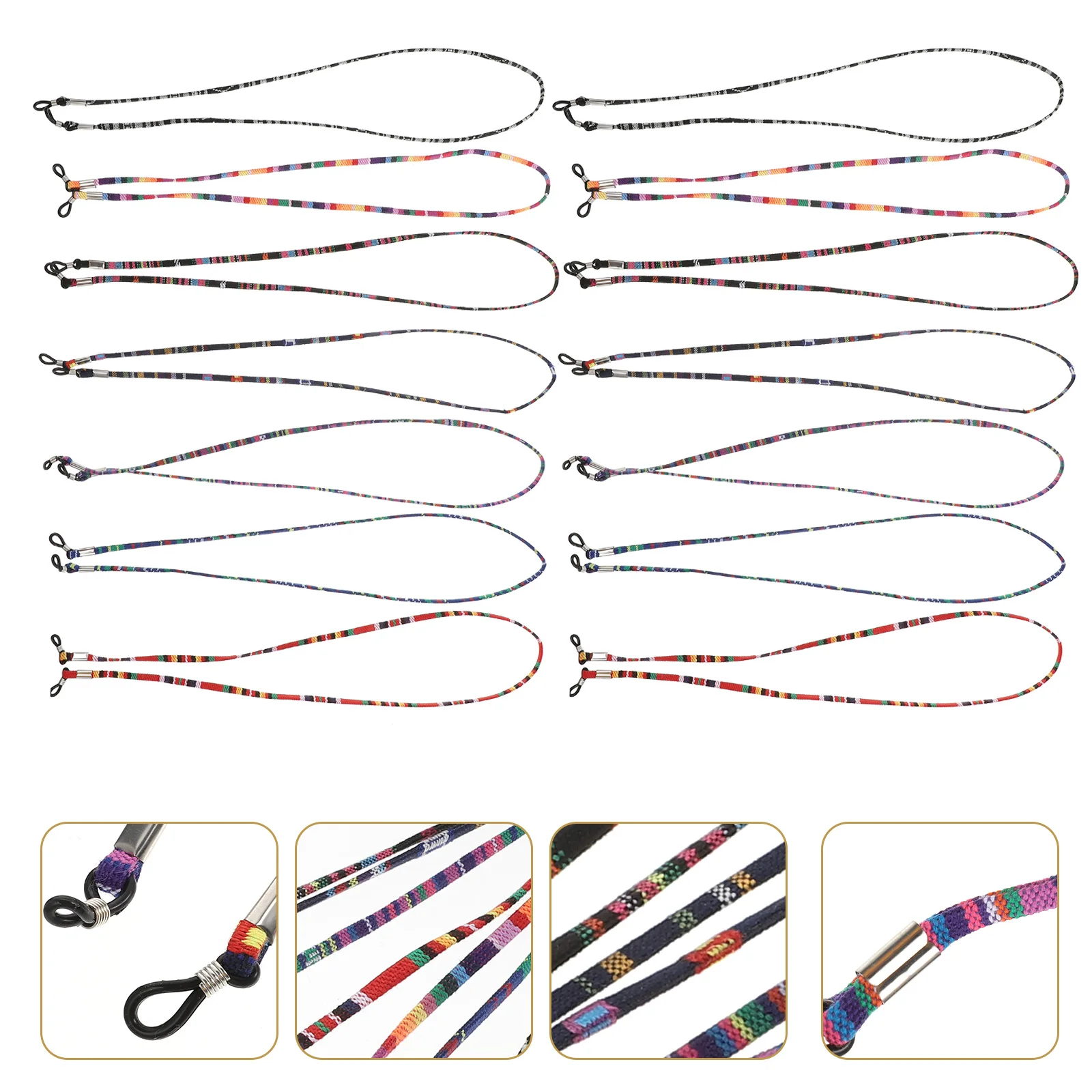

14Pcs Glasses Rope Eyewear Hanging Chains Durable Material Beautiful Craftsmanship Mixed Color Glasses Hanging Ropes