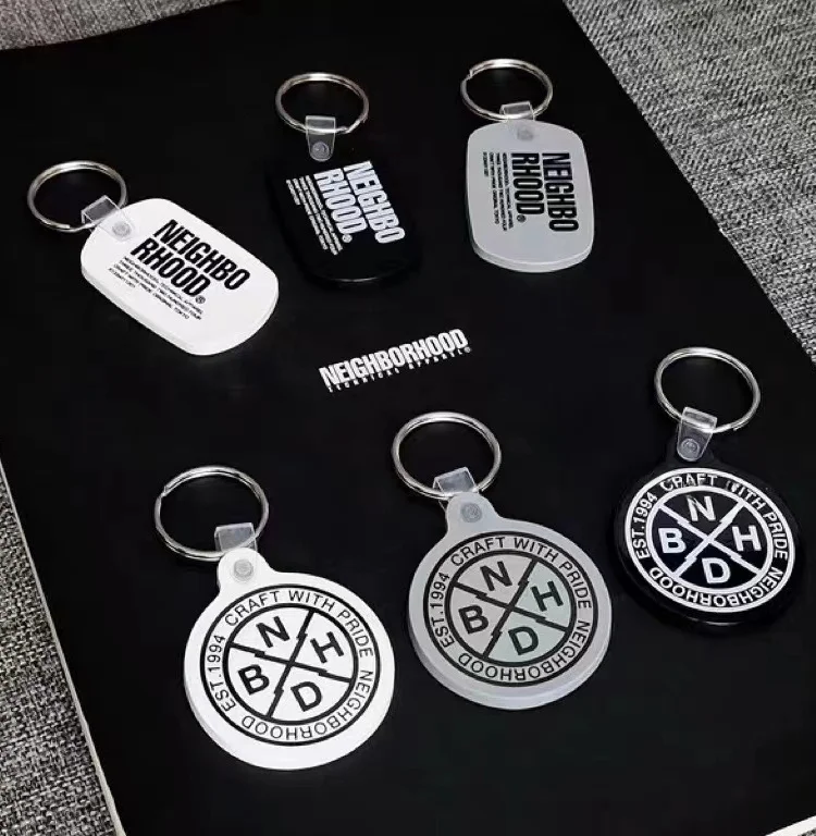 NBHD Keychain Trendy Brand Pendant Retro Simple Japanese Style Button Accessory Frosted Multi-color Versatile Fashionable