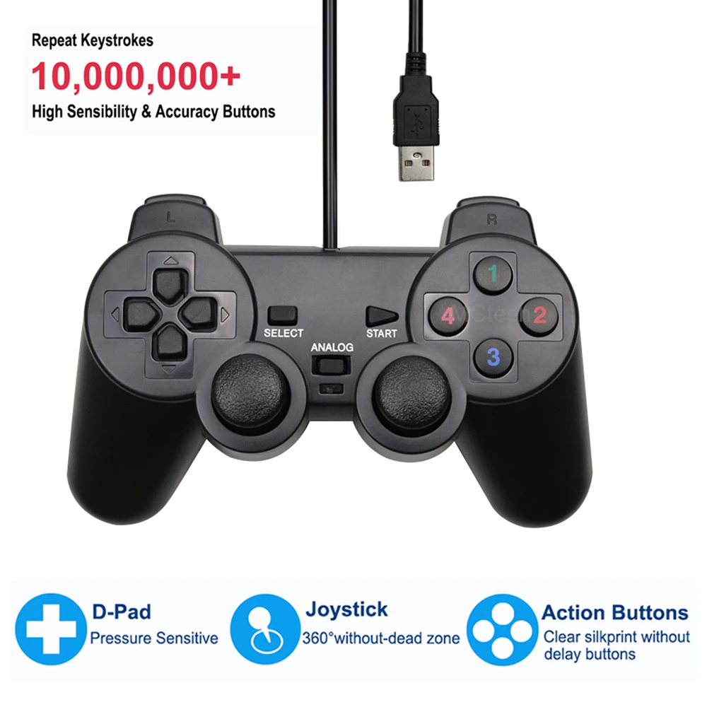 USB Wired Controller Game Joystic Gamepad Vibration Joystick For playstation  For WinXP/Win7/Win8/Win10 For PC Computer Laptop