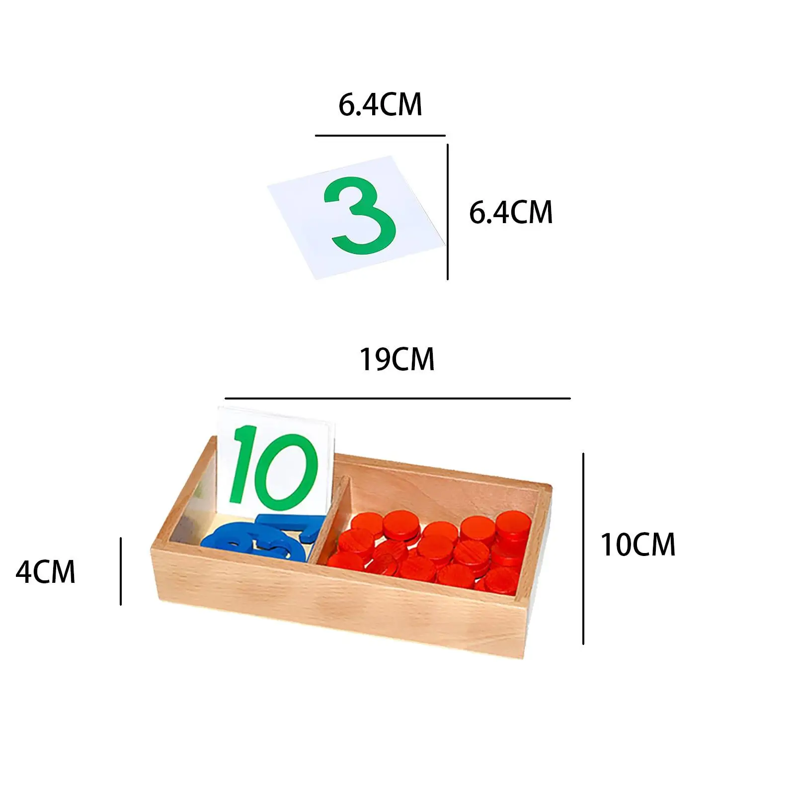 ของเล่นการนับจำนวนการ์ดและเคาน์เตอร์ของมอนเตสซอรี่