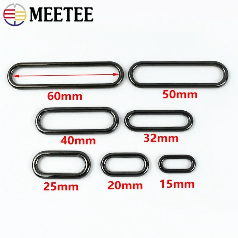 5/10Pcs Meetee 15mm-60mm O Ring Metal Buckles Bag Strap Adjust Clasp Webbing Band Connect Hook for Handbag Hardware Accessories