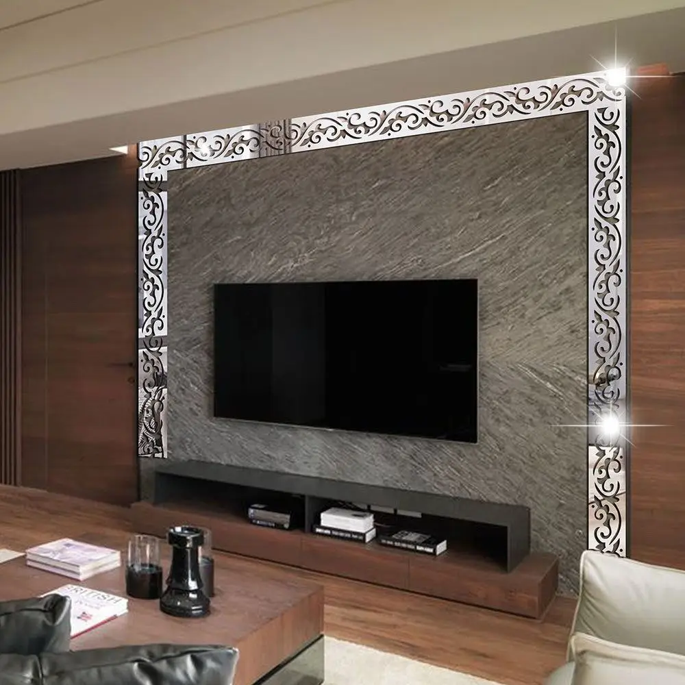 

Self Adhesive Mirror Waist Line 3D Design Acrylic Material Acrylic Wall Stickers Creative Pattern Edge Strip