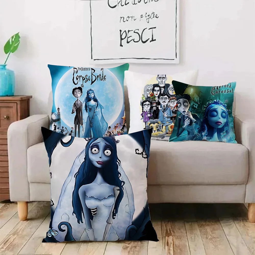 Pillow Covers The A-Addams Family Cartoon Sofa Decorative Home Double-sided Printing Short Plush Cute Cushion Cover