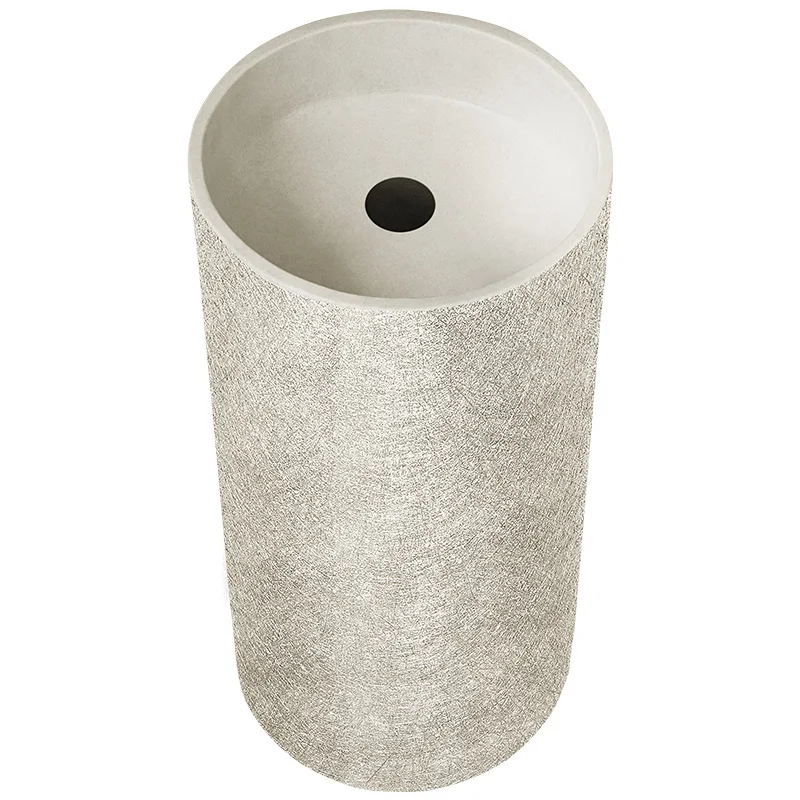 

Wabi Sandy Wind Designer Homestay Pillar Basin Floor-to-ceiling integrated art wash basin Personalized creative silk wash table