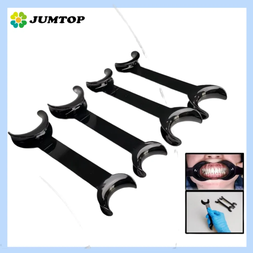 

4PCS Dental T-Shape Retractor - Double Head Mouth Opener for Orthodontics (Black, Small/Large)
