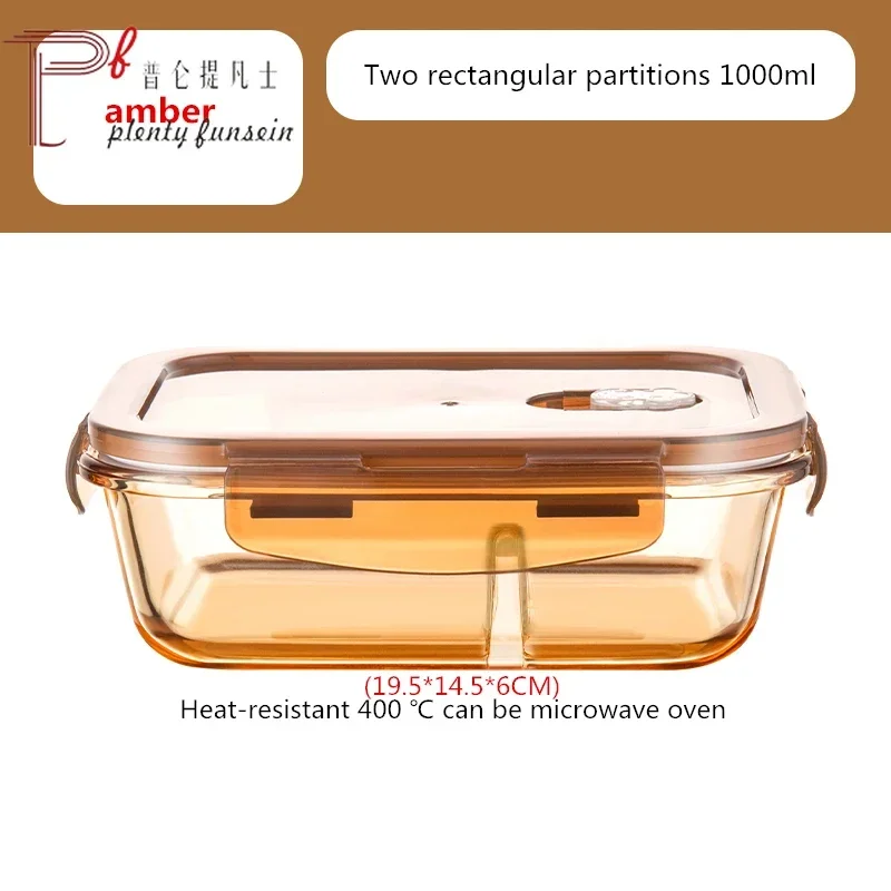 Glass Fresh-Keeping Box, Microwave Oven Heating Special Bento Box, Lid Lunch Box view 6