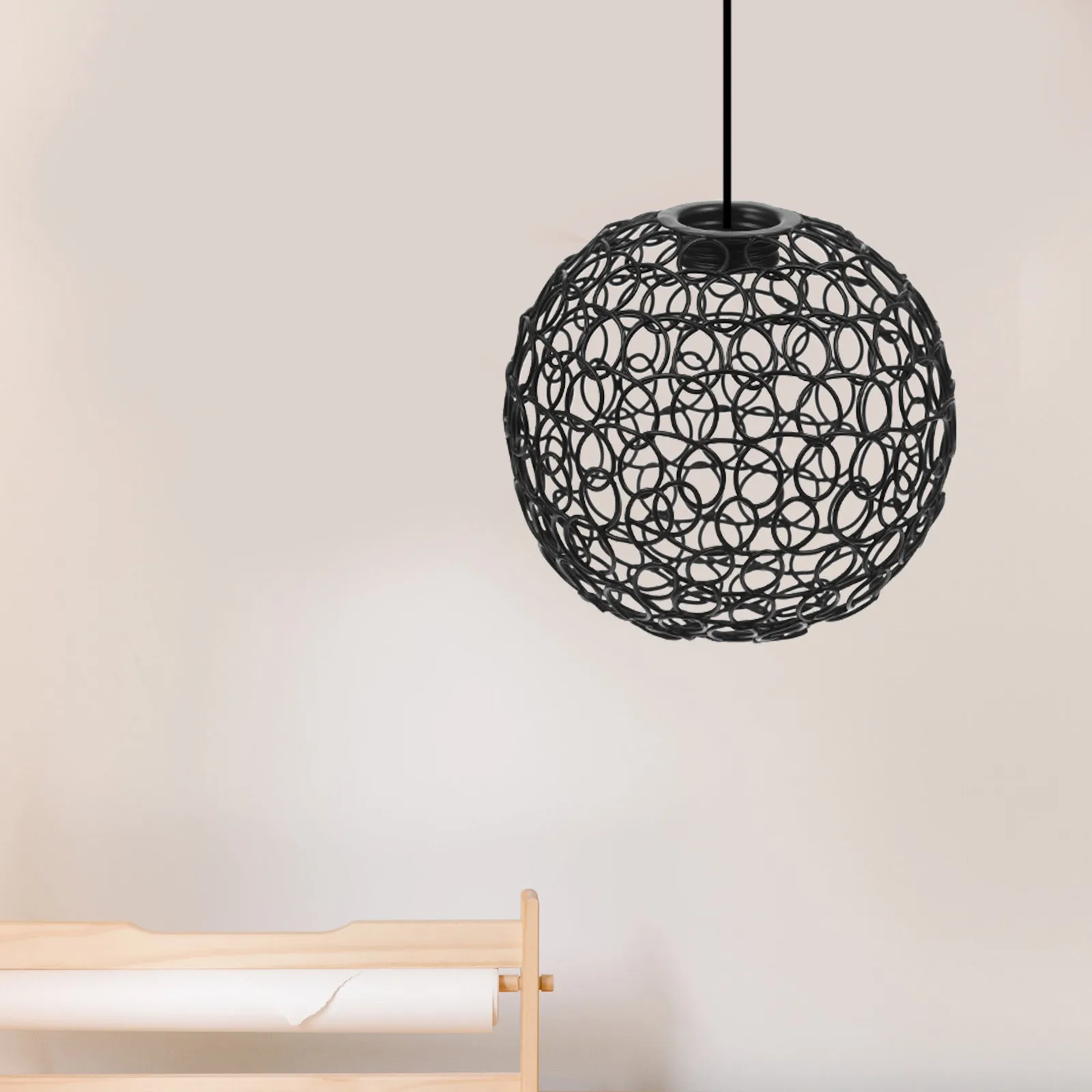 

Modern Wire Ball Lampshade Retro Pendant Lamp Iron Ceiling Light Cover for Living Room Study Bar Bedroom Hotel