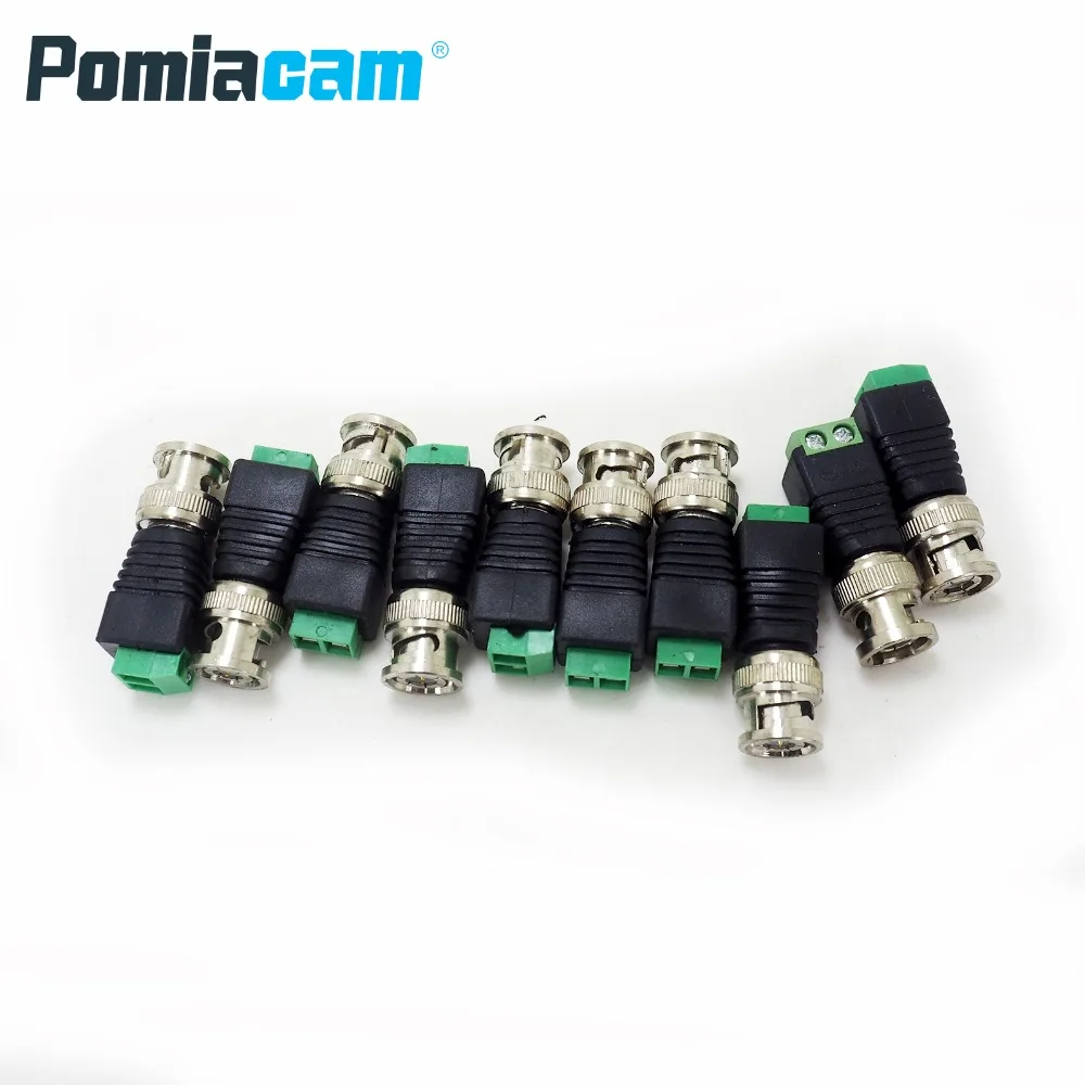 100pcs/lot Coax CAT5 To Camera CCTV BNC Video Male Connector Adapter BNC Plug For CCTV Camera System Accessories